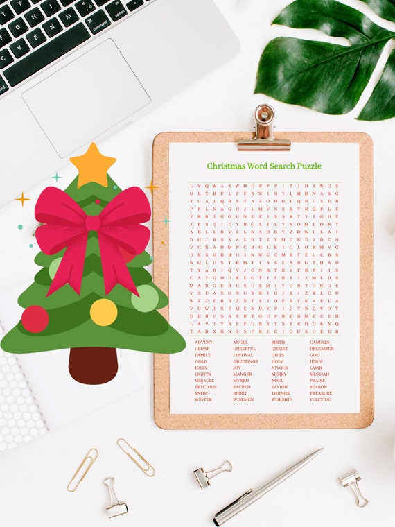 Word Search Printable, Christmas Word Search Advanced, Christmas Word Search Hard, Christmas Word Search Religious, Answers Page Provided