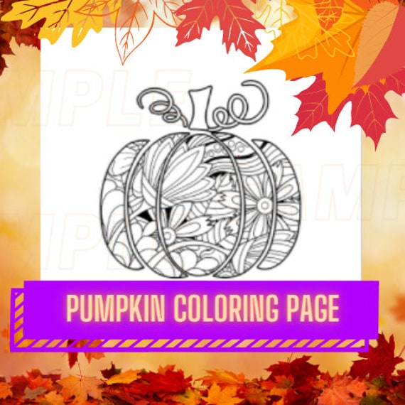 Pumpkin Coloring Page - #3 - Printable - PDF