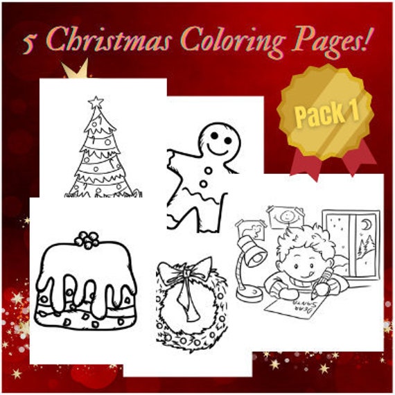 Christmas Coloring Pages, PDF, Pack #1