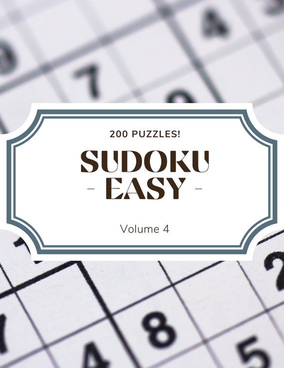 Sudoku Printable, Sudoku Easy, Sudoku For Beginners, Sudoku For Kids, PDF Download, 200 Printable Pages, Answers Included, Volume 4