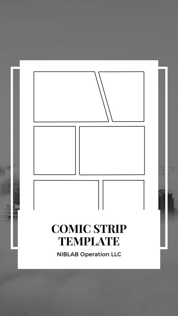 Comic Strip Template, Template For Comic Strip, Printable, PDF, Comic Template, Instant Download