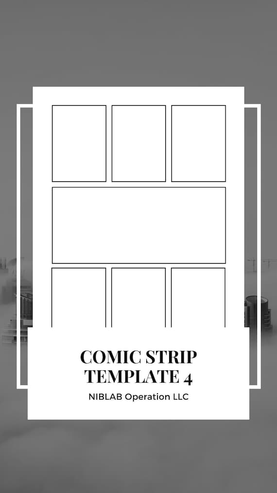 Comic Strip Template, #4, Template For Comic Strip, Printable, PDF, Comic Template, Instant Download