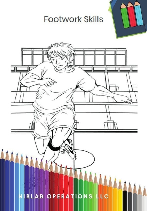 Soccer Color Page, Sports Color Page, Soccer Coloring Page, Instant Download, 1 of 8