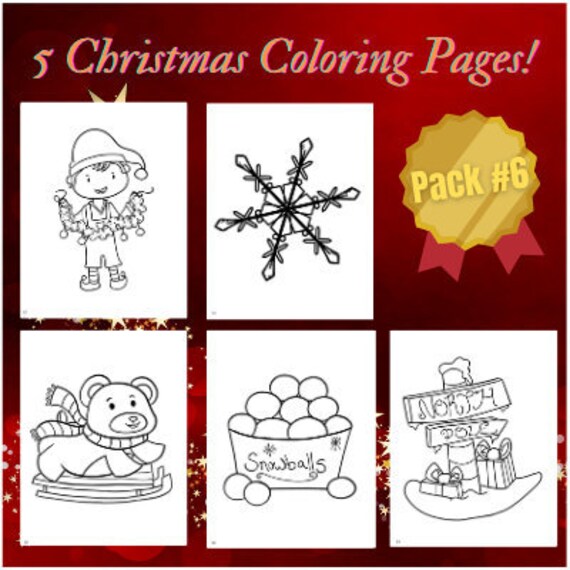 Christmas Coloring Pages, PDF, Pack #6