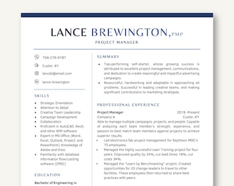 Business Resume Template for Word and Pages, CV Template, Modern Resume Template Word Pages, Manager Resume Template, Professional Resume