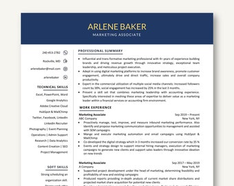 Modern Executive Resume Template Word & Pages, CV template, Marketing Associate Resume, Clean and Professional Resume, Executive Resume