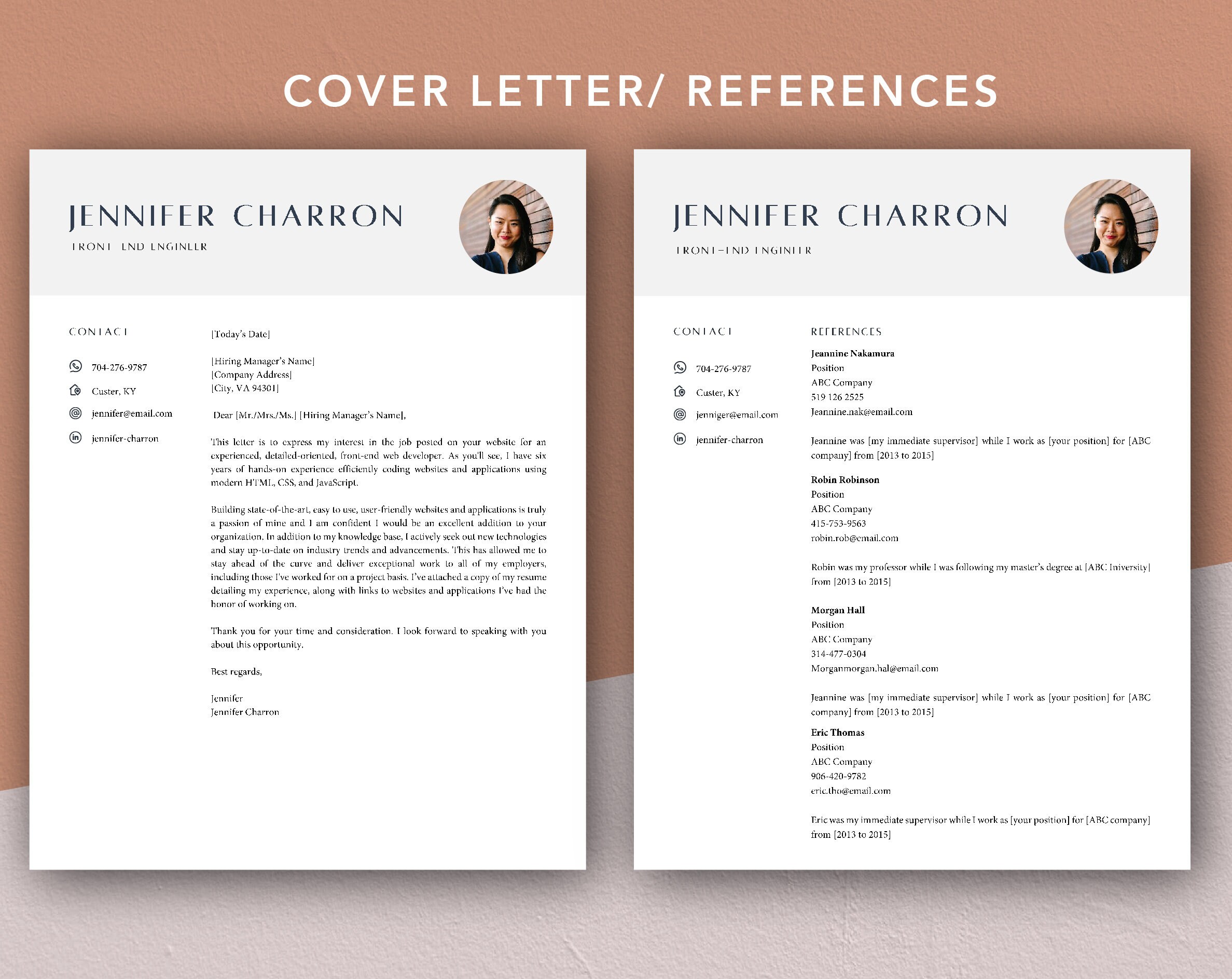 Minimalist Resume Template Word & Mac Pages, Executive Resume With ...