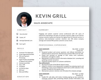 Creative Modern Resume Template Word & Mac Pages, Professional Resume, CV Template, Resume with photo, One Page Resume, Manager Resume