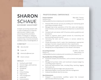 Modern resume template for Word & Mac Pages, Executive Resume, CV Template, Minimalist Resume, Professional Resume, One Page Resume