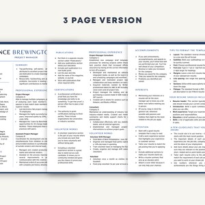 Business Resume Template for Word and Pages, CV Template, Modern Resume Template Word Pages, Manager Resume Template, Professional Resume image 4