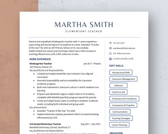 Minimalist Resume Template for Word & Pages, Professional and Modern Resume Template, CV Template, Teacher, College, Nurse, Sorority Resume