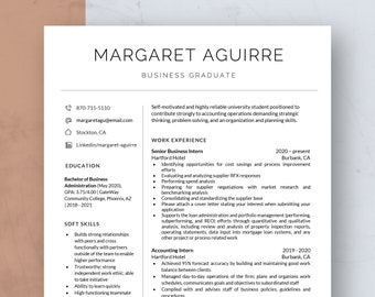 Minimalistic Resume Template Word & Pages, CV Template, Professional Resume Template, Business Resume, Executive Resume, One Page Resume