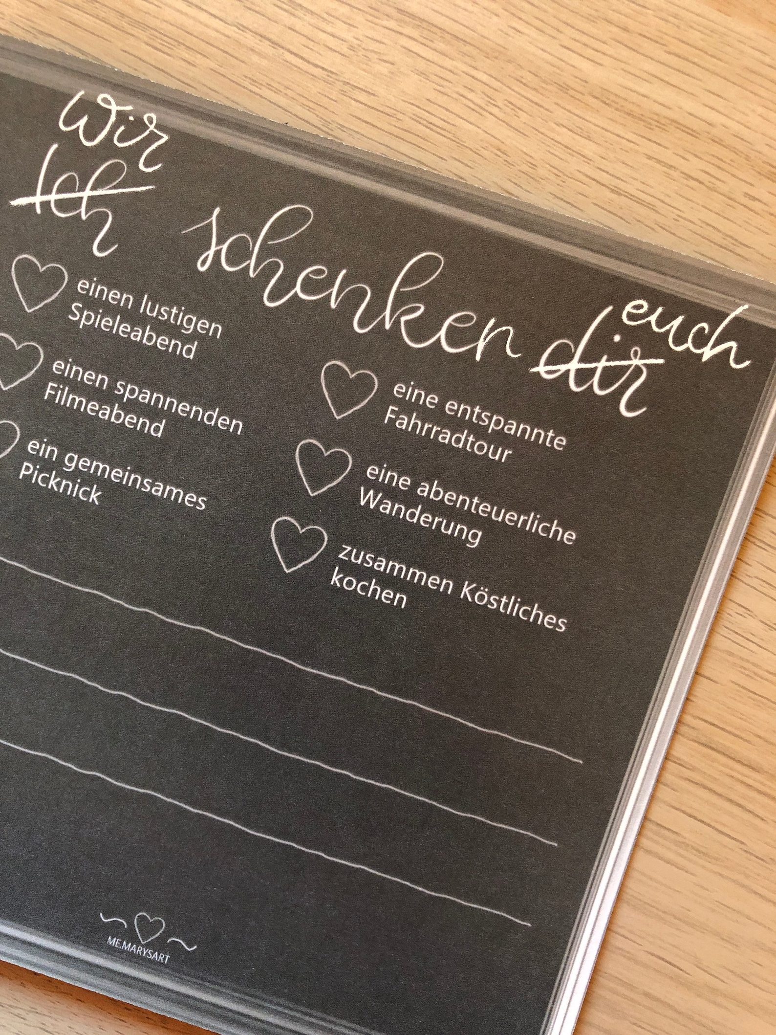 Gutschein Karte Zeit verschenken quadratisch mit Umschlag Etsy