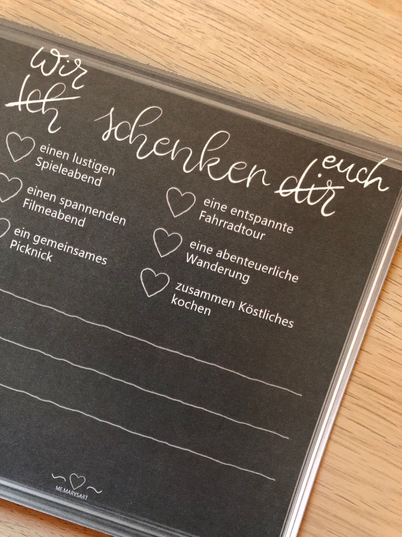 Gutschein Karte Zeit verschenken quadratisch mit Umschlag Etsy