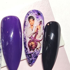 Rock On with Custom Band-Inspired Press-On Nails Prince Style in All Sizes and Lengths for Fake Nails that are Reusable, Strong and Handmade