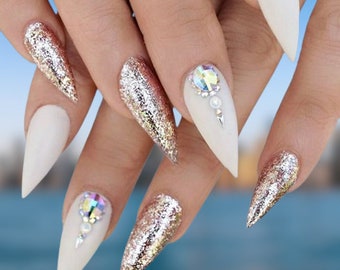 rhinestone elegant nail designs