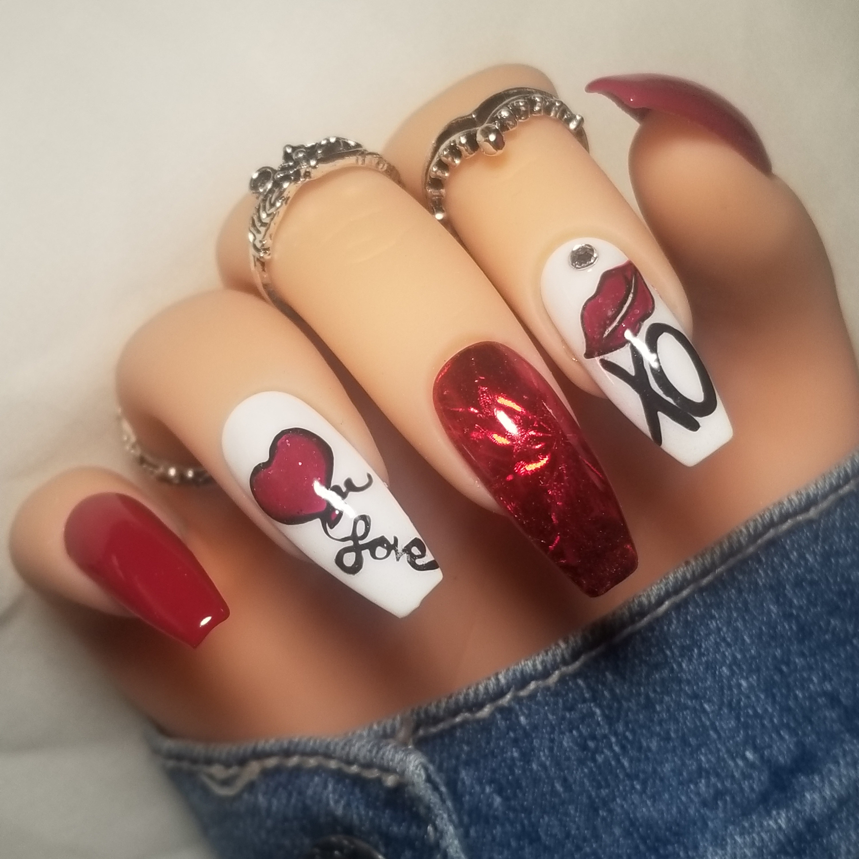Love Nail Designed Press on Nails Best Selling Trending Faux Nails in Your Choice Coffin Stiletto Ballerina Shaped Tips Most Sold Press ons Etsy