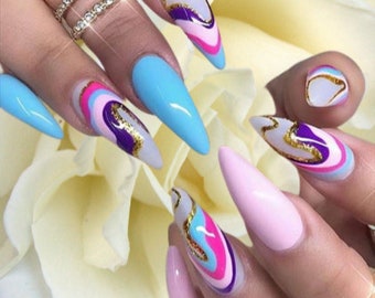 Fun Acrylic Nails Designs Summer Etsy