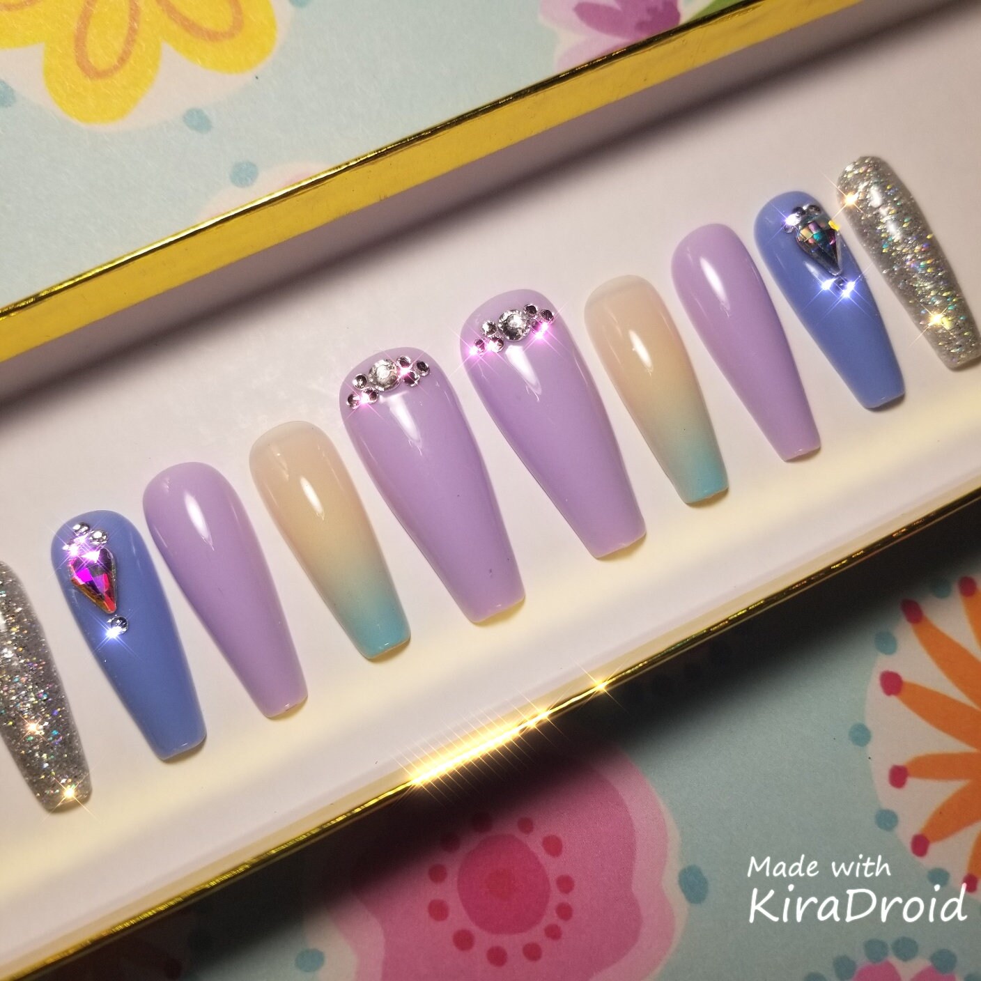 Long Press on Nails Pre Designed on Ballerina Tips Ombre - Etsy