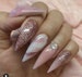 Press on Custom Pink Mauve Sparkle White Marbleized Long Stiletto Crystal Jewel Best Seller Nails | Best Nail Shop | Trending Nails 