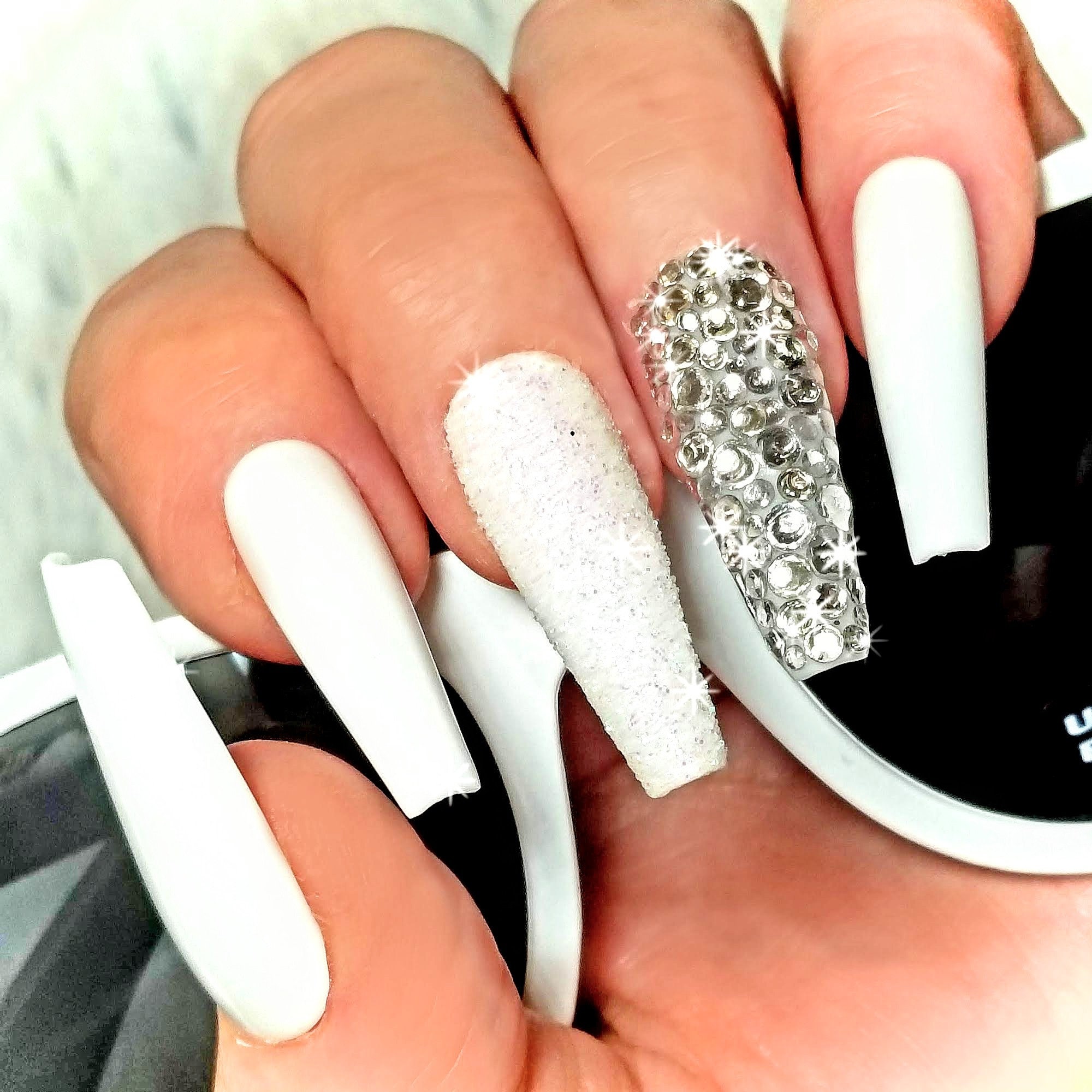 NEW YEARS EVE White Press on Nails Square Skinny Coffin - Etsy NEW YEARS EVE White Press on Nails Square Skinny Coffin - Etsy