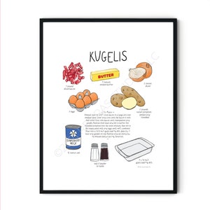 Art for Kitchen Wall, Recipe Art, Lithuanian Kugelis, Lithuanian National Food, Fun Art