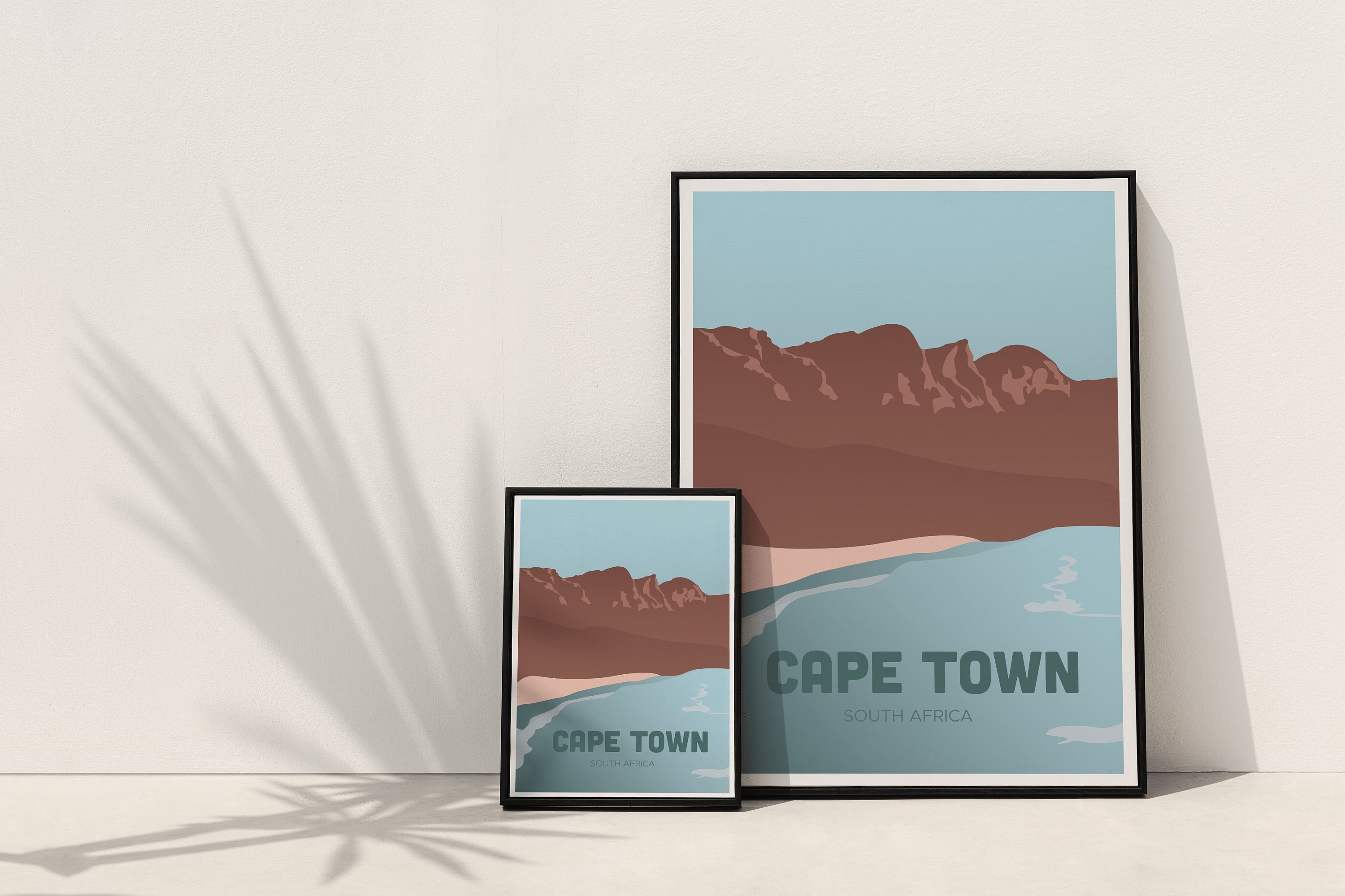 Affiche Cape Town Océan Bleu Montagne Voyage Imprimé sur Papier Mat Décoration Mural Plusieurs Forma