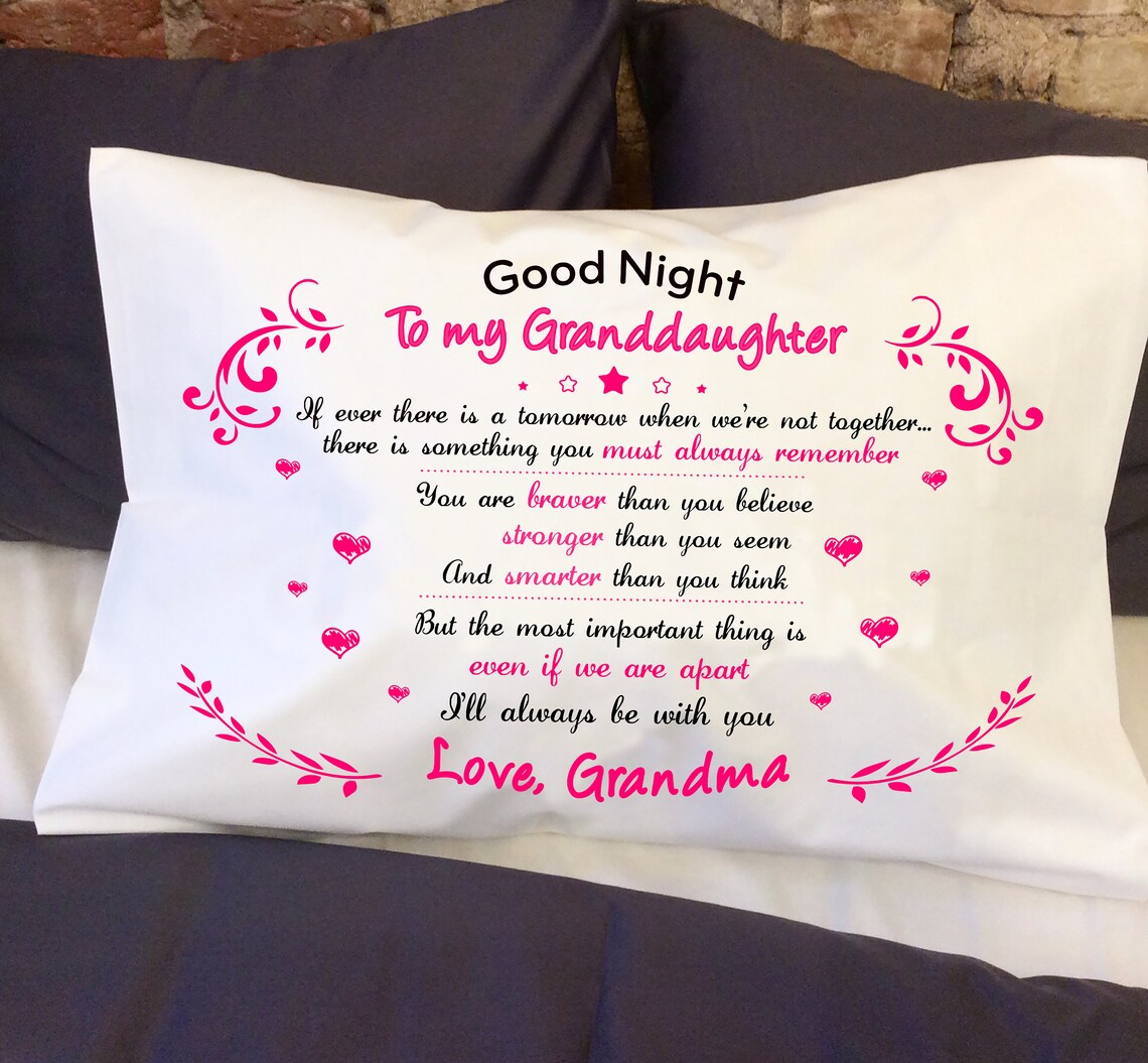 Personalized Custom Pillowcase Gift For Granddaughter From Etsy