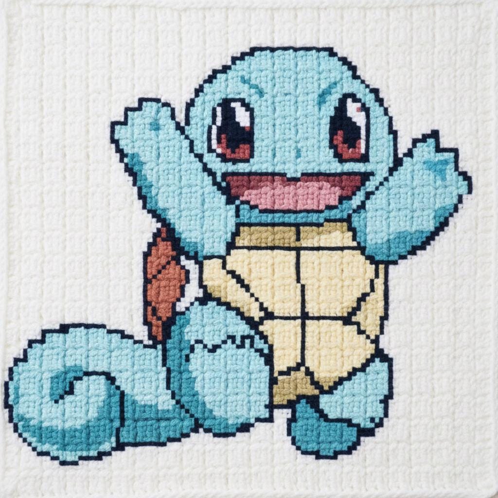 Graphghan Pokemon Squirtle C2C Crochet Pattern PDF | Pokémon Inspired Graphghan | Corner ...