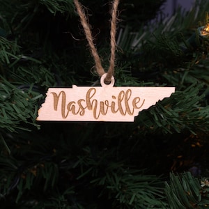 Tennessee Town Christmas Ornament, Gift Tag,  Rustic Christmas Ornament, Hometown Christmas Ornament