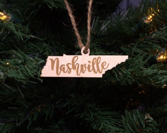 Tennessee Town Christmas Ornament, Gift Tag,  Rustic Christmas Ornament, Hometown Christmas Ornament