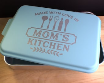 Custom Engraved Aluminum Baking Tin, Cake Pan, Personalized Gift, for Christmas, Wedding, Anniversary, Housewarming, mothers day