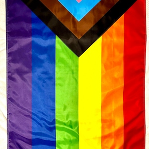 Progressive (Inclusive) Pride Flag | Large | 3ft by 5ft | Fabric w/ Grommets