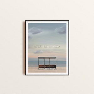 BTS Spring Day Bus Stop Illustrated Print (Unframed)