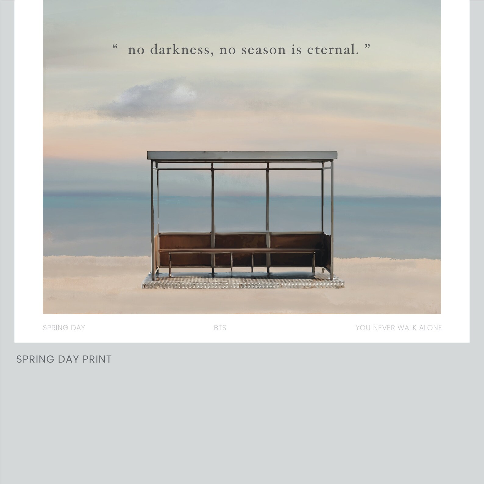 BTS Spring Day Bus Stop Illustrated Print unframed Etsy