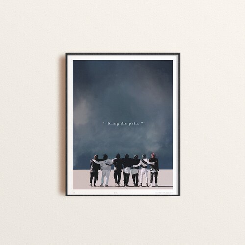 BTS Spring Day Bus Stop Illustrated Print unframed Etsy