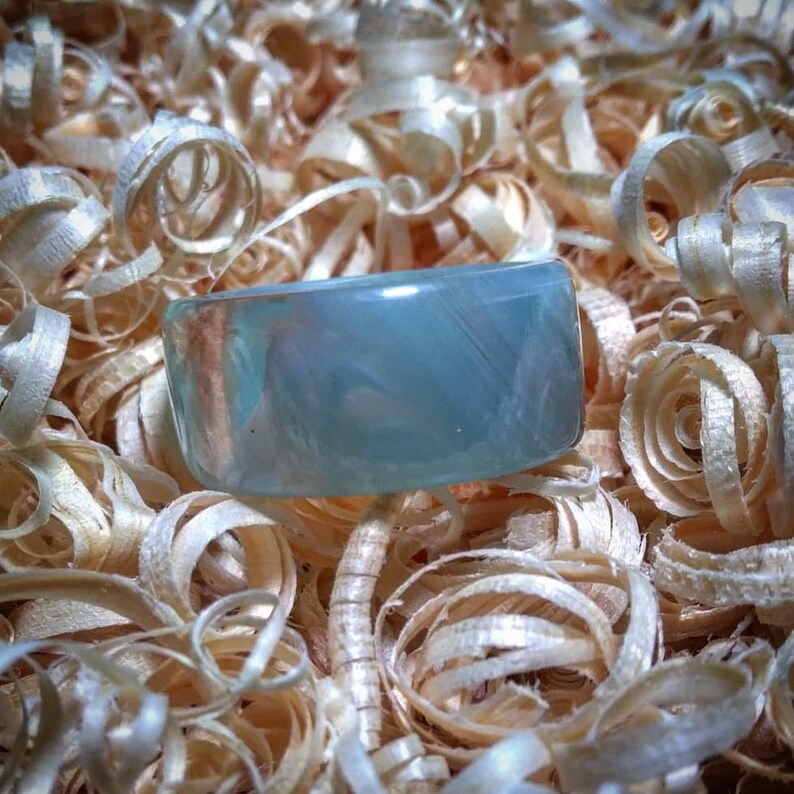 Medieval Premium Handmade Blue Amber Wedding Ring