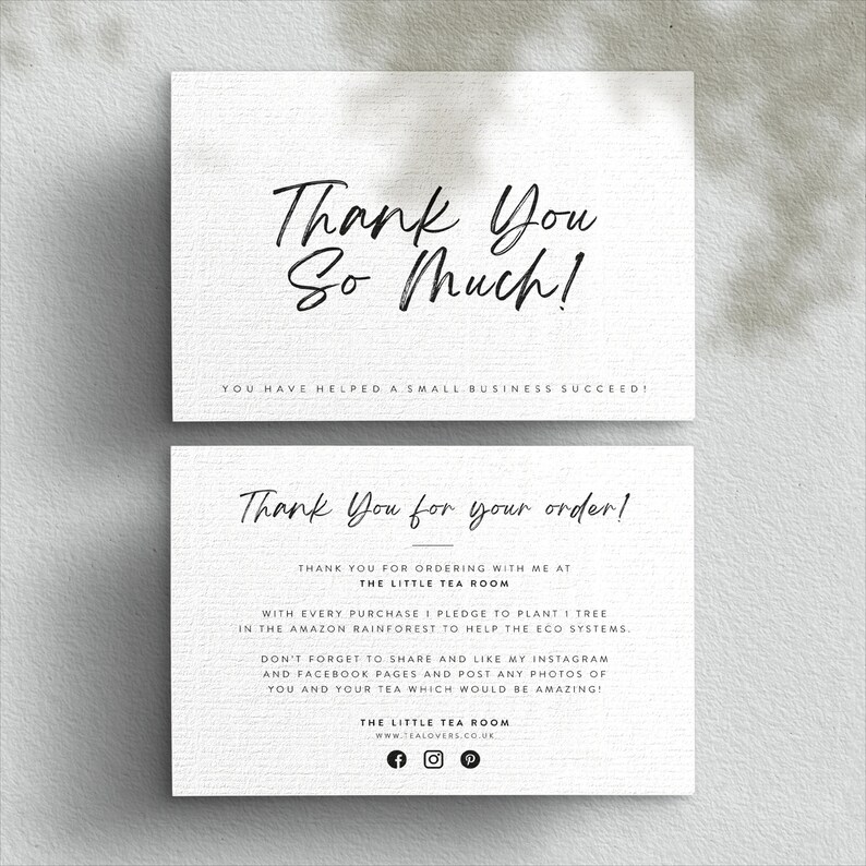 Business Postcards Thankyou Card Thanks For Your Order Cards Business Thank You Cards Fully Customisable Custom To Your Business Details Paper Greeting Cards Myriam Com Tn