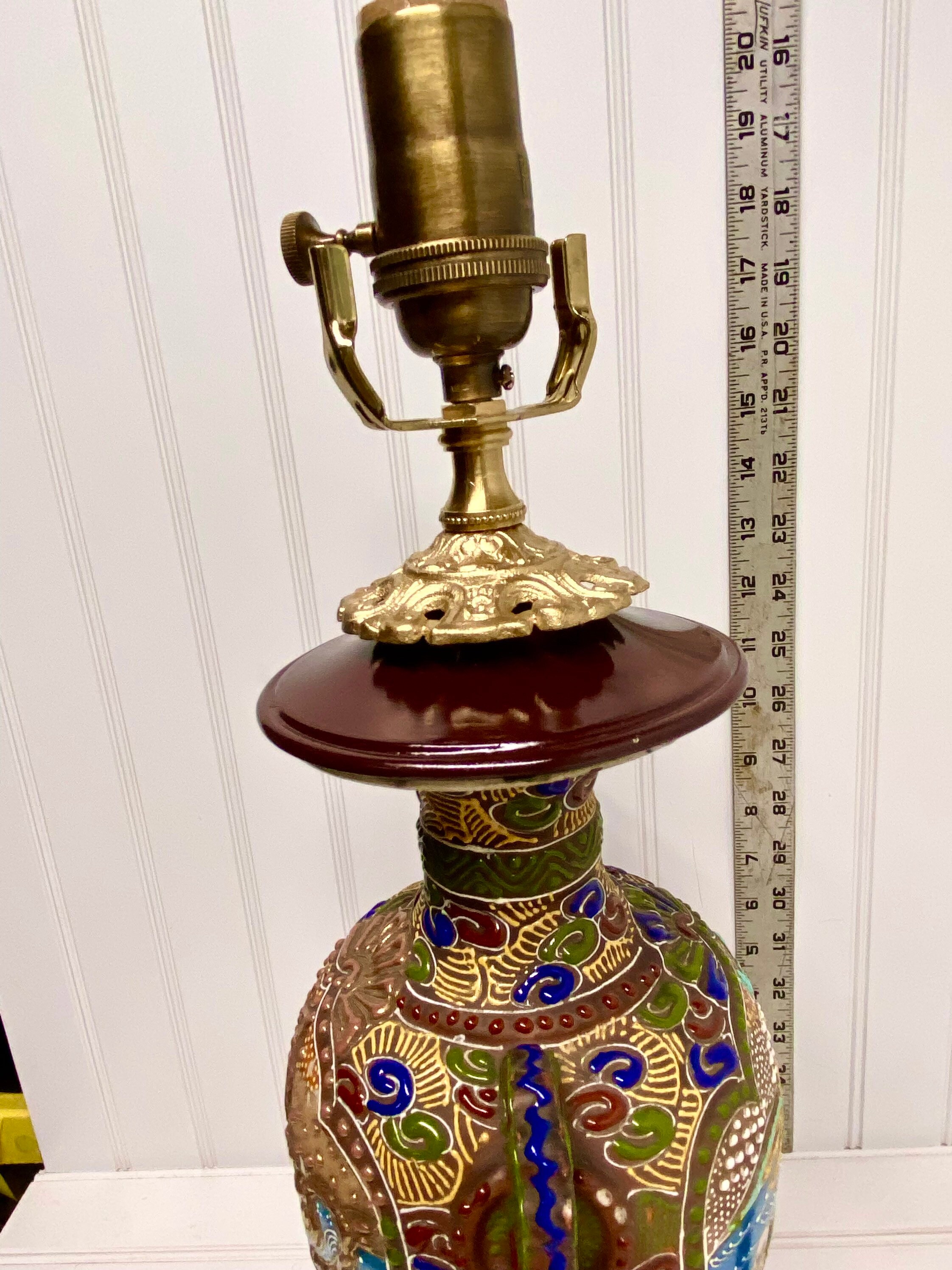 Bold Vintage Satsuma Table Lamp - Etsy
