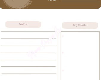 Sermon notes, digital Sunday service notes template