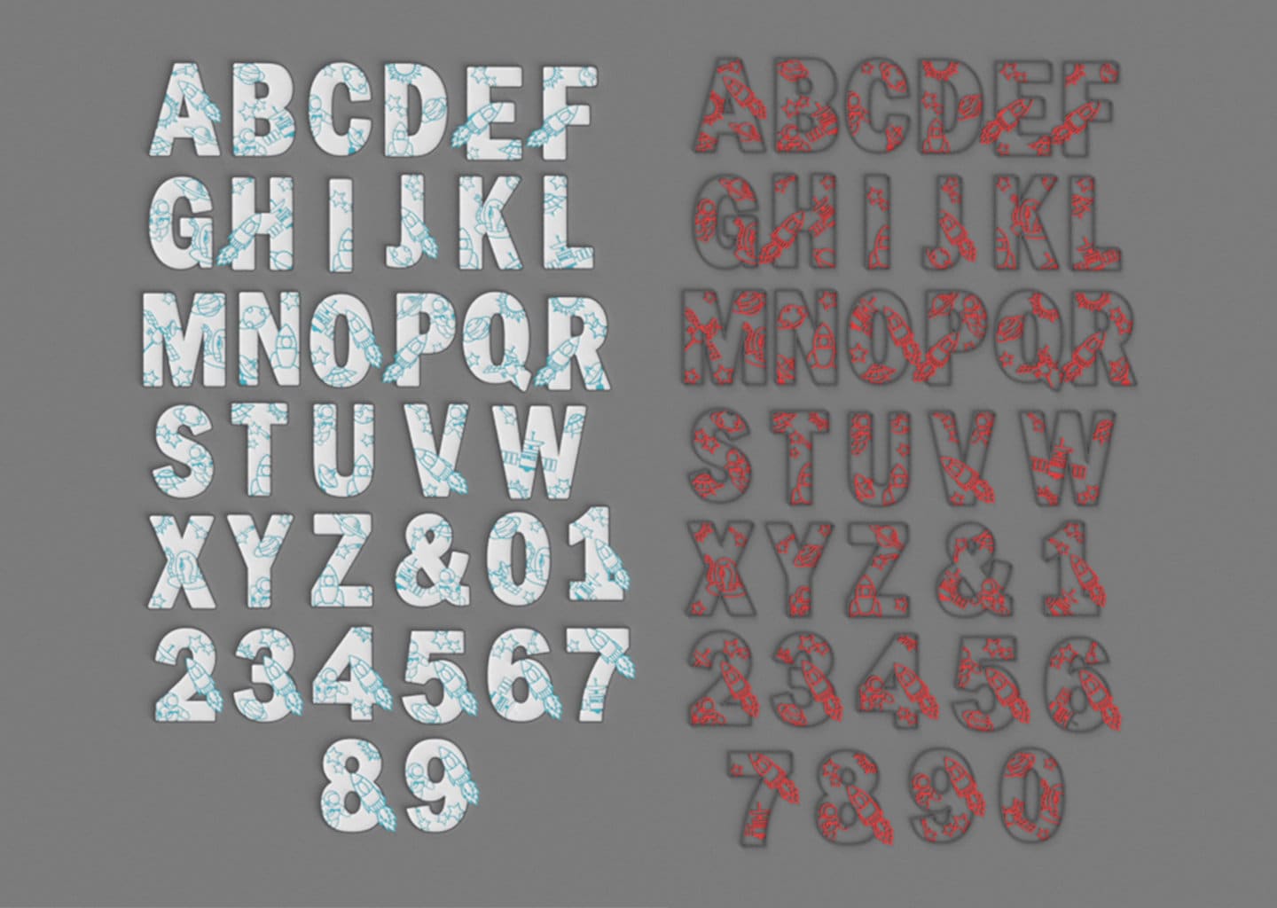 Space Cut Out Lettering R Space Theme Letters STL - With Variable Detail Height for Color Change ...