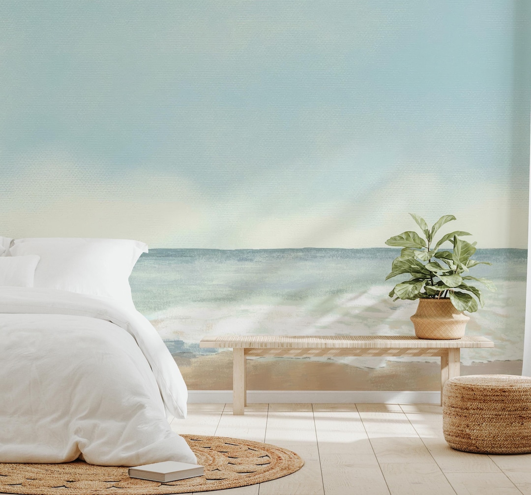 Ocean Wallpaper Mural | Beach Coastal Peel and Stick Wall Art - Etsy