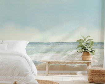 Ocean Wallpaper Mural | Beach Coastal Peel and Stick Wall Art