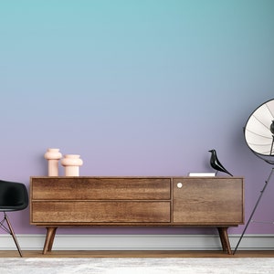 Carta da parati Ombré con gradiente colorato, semplice ed elegante, murales riutilizzabili e staccabili