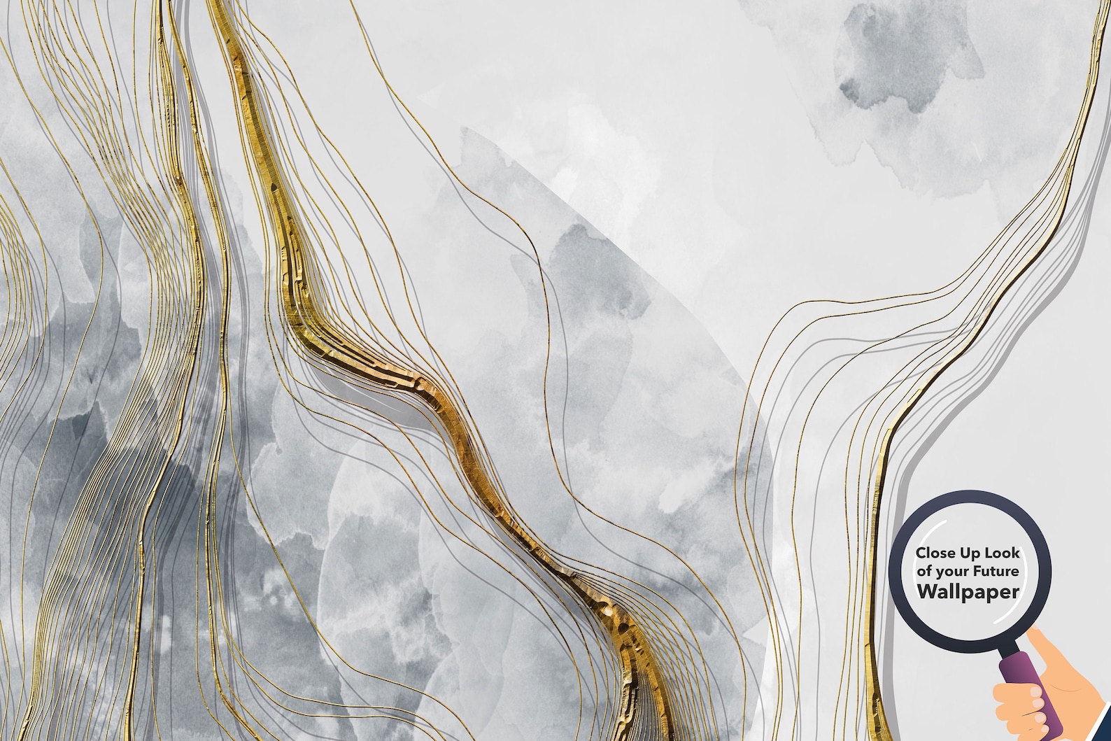 Gray Marble With Gold Veins Peel and Stick Wallpaper Etsy