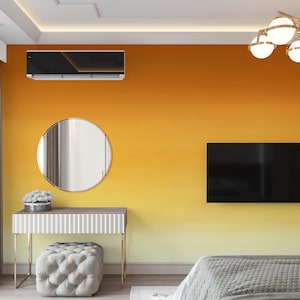 Moderne oranje aquarel ombre behang muurschildering | Peel-and-Stick-achtergronden