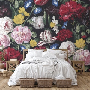 Vibrant Garden Bloom Floral Peel and Stick Wallpaper-B584