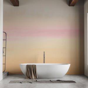 Aquarell-Sonnenuntergangs-Ombré-Tapete – Zartrosa zum Selbstkleben