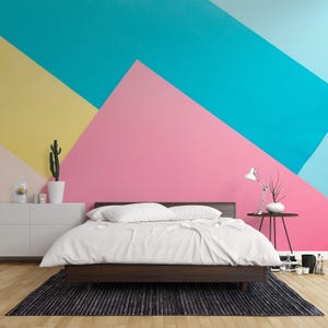 Pastel Color Geometric Peel and Stick Wallpaper