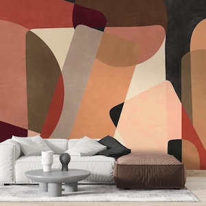 Colorful Geometric Abstract Wall Art - Peel and Stick Wallpaper Mural